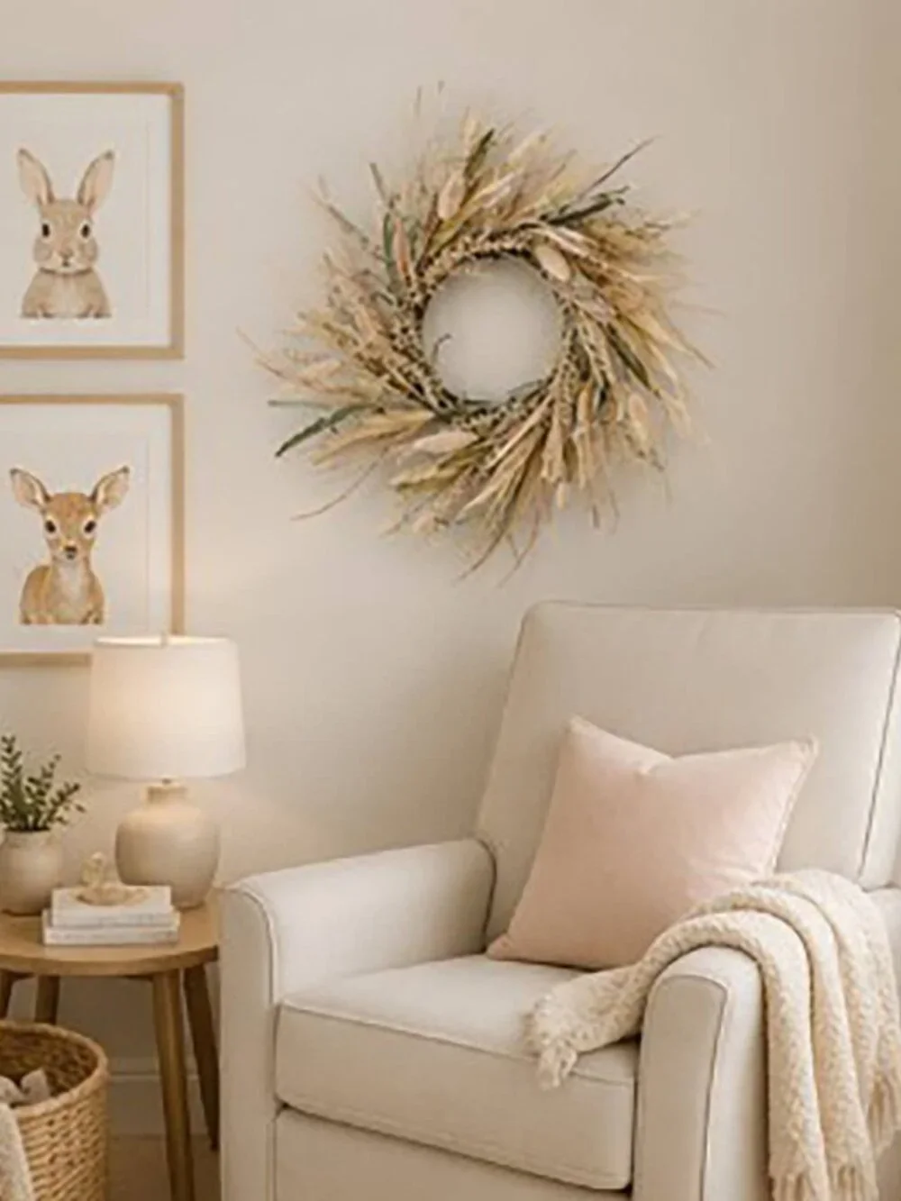 NWT Cream and Natural Wreath